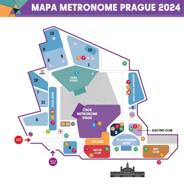 Mapa areálu Metronome Prague 2024